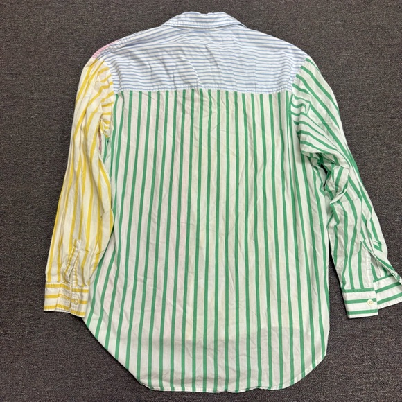 GAP Pastel Striped Collar Block Button Front Shirt Size Large - Picture 7 of 7